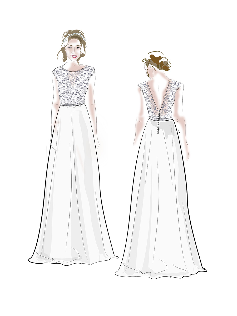 Dessin robe de mariée sur mesure
