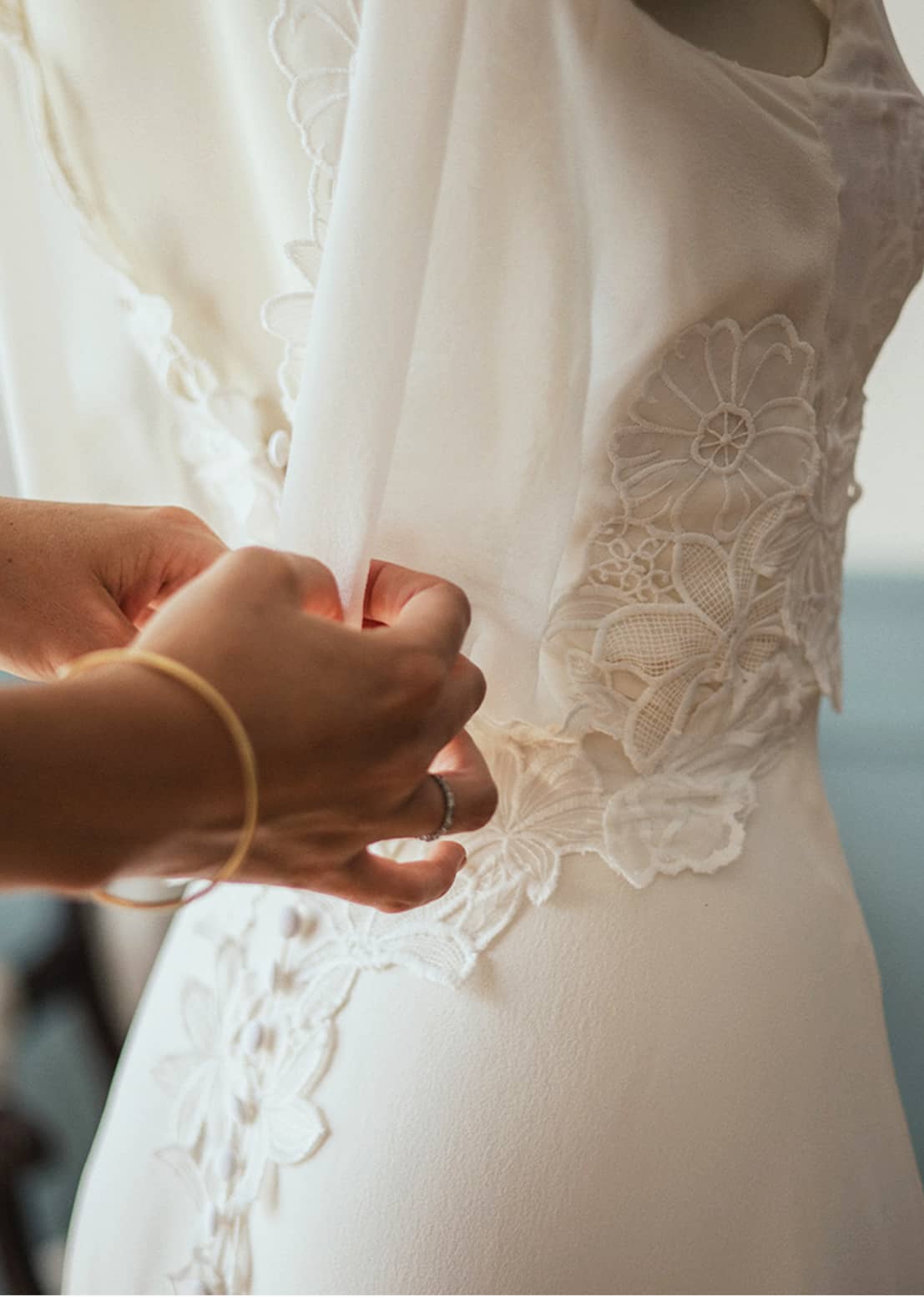 Détail robe de mariée sur mesure